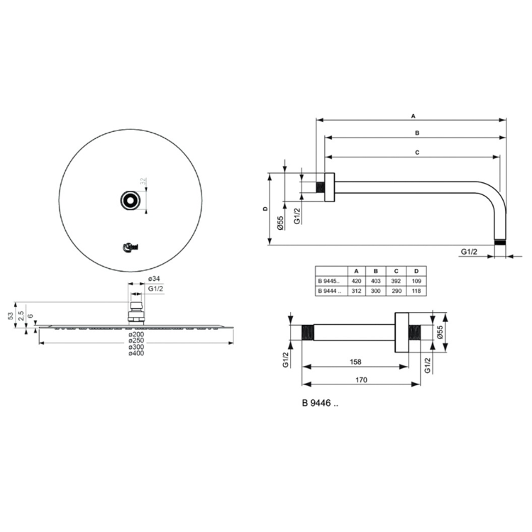 BD006XC Промо-набор 6 в 1 «ВСЕ для встройки с термостатом CERATERM Ideal Standard CERATHERM 100 NEW  - Вид №10