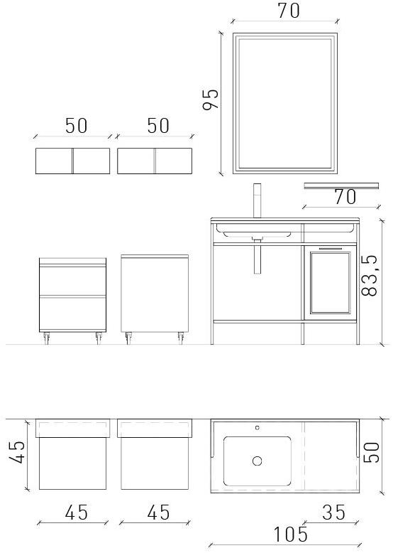 Archeda Тумба под умывальник из металла с зеркалом Seta sun-id-1363699 - Вид №3