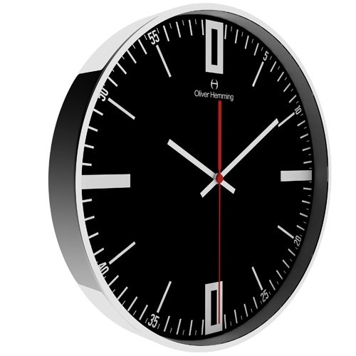 Настенные часы Simplex, Ø40 см, черные, W400S45B Oliver Hemming  - Вид №1