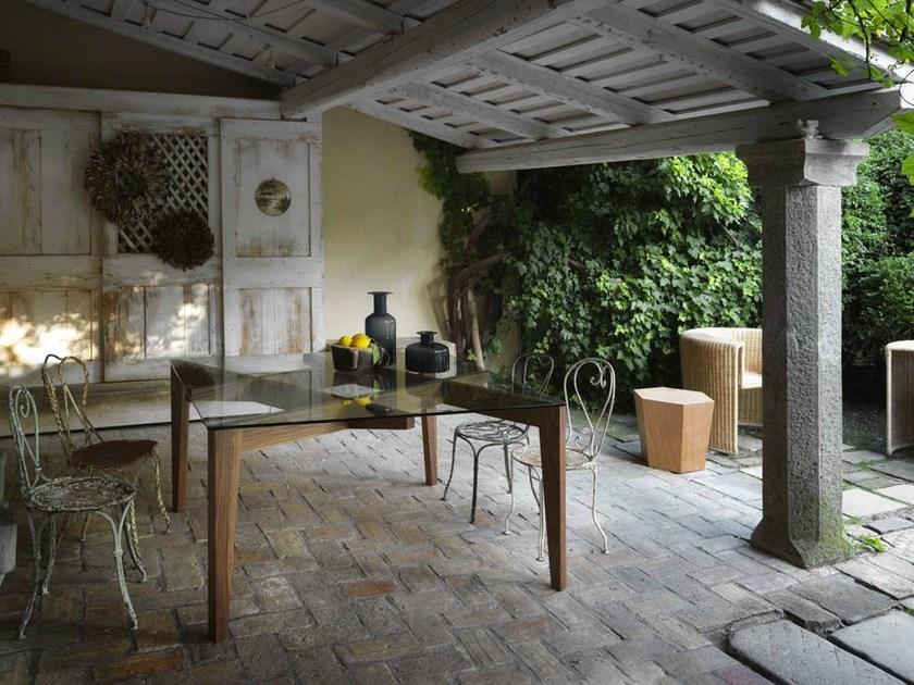 Casamania & Horm Квадратный стол из дерева и стекла Autoreggente sun-id-1347165 - Вид №3