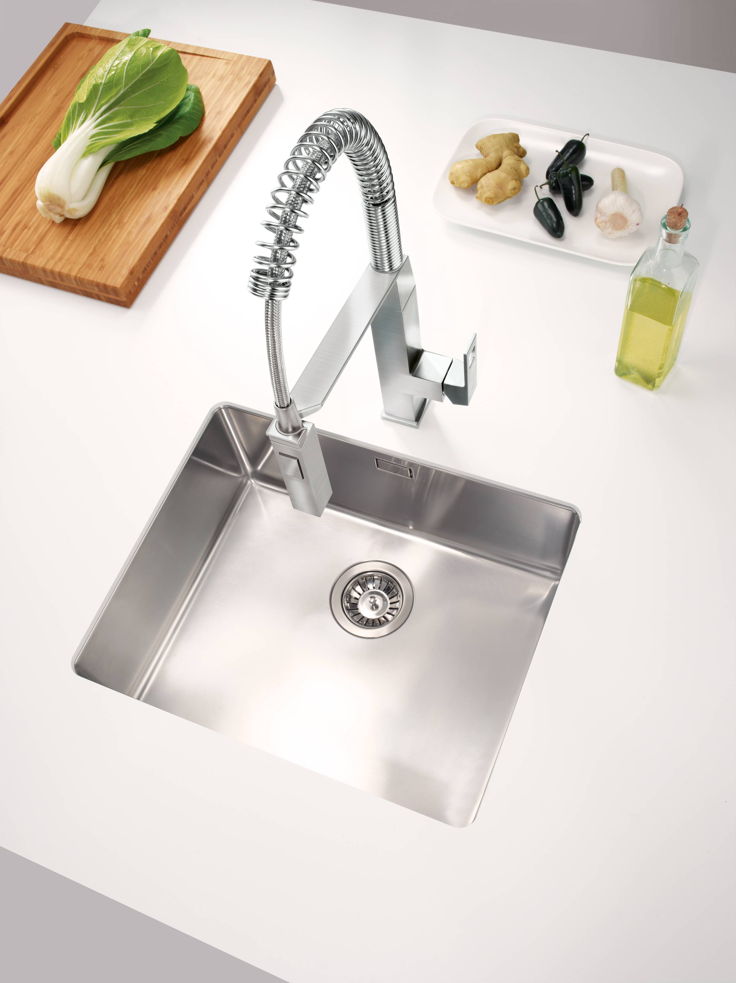 Смеситель для кухни GROHE Eurocube профессиональный, суперсталь (31395DC0) - Вид №2
