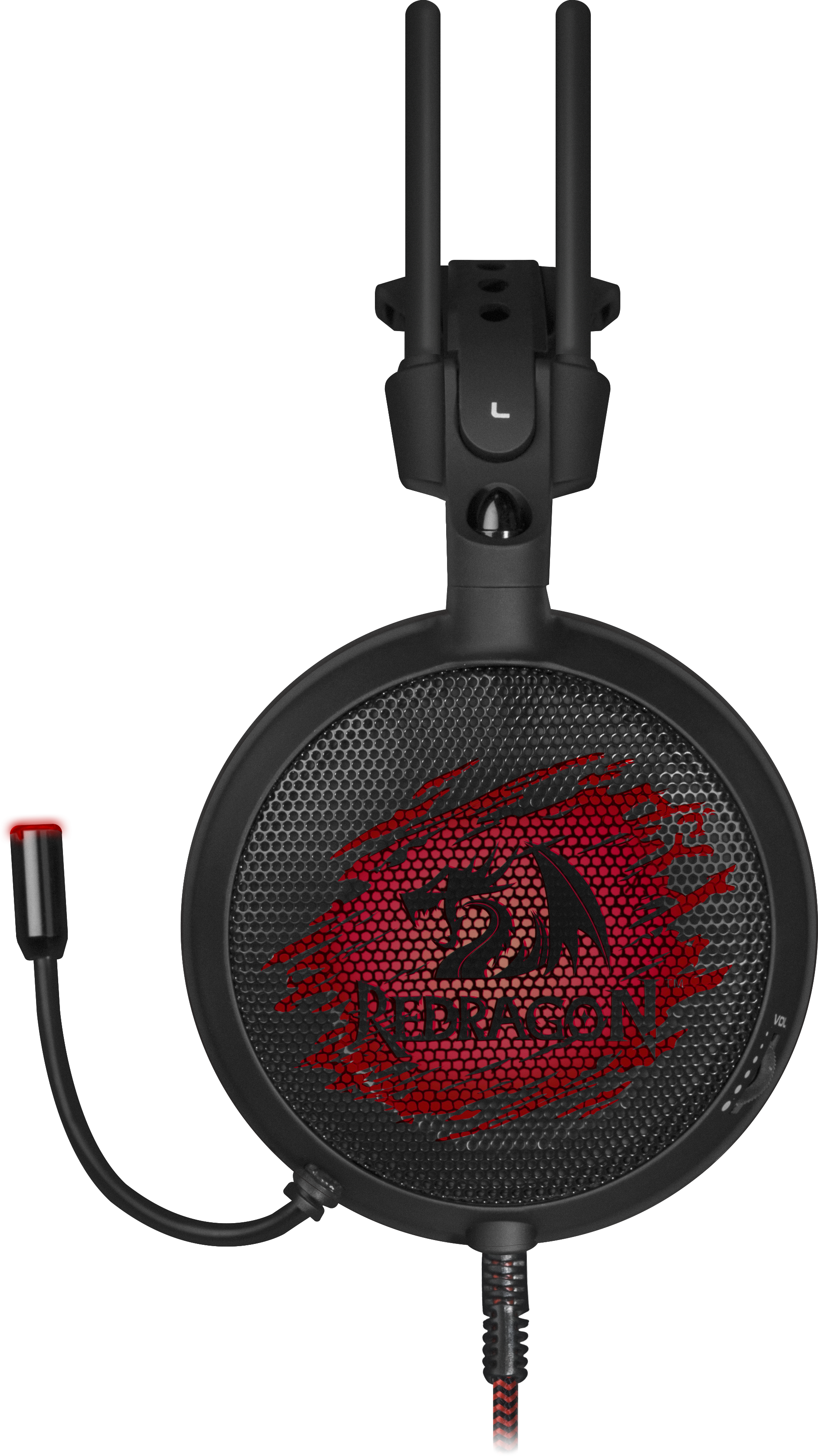 64213 игровая гарнитура delirium черный+красный, провод 2 м Redragon Santreyd  - Вид №3