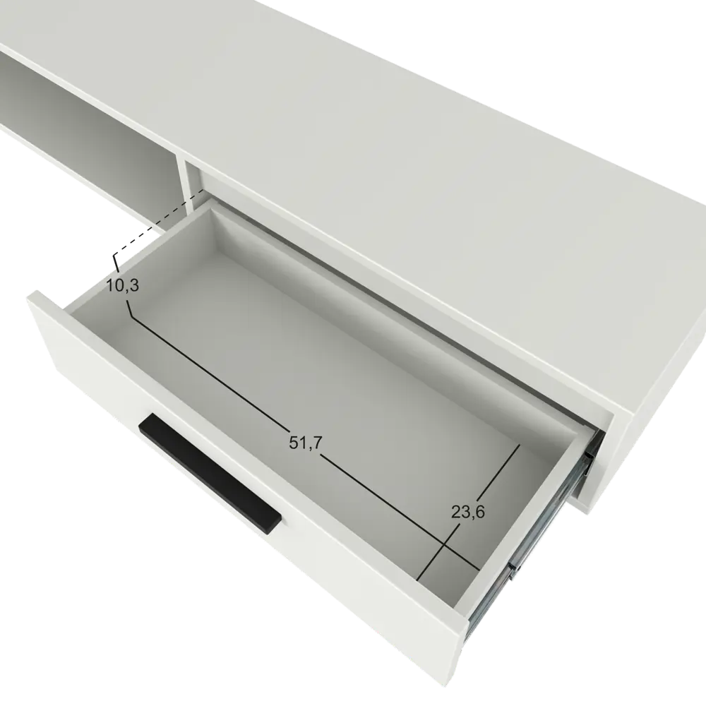 Тумба под телевизор Лион 150x20x30 см ЛДСП цвет белый Santreyd STLM-2180092 - Вид №9