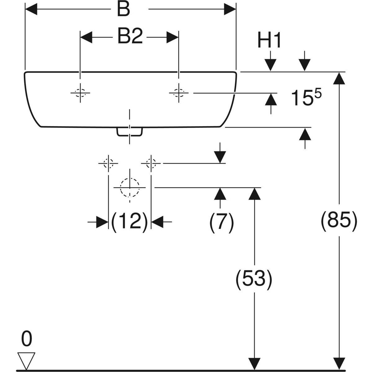Раковина из керамогранита с переливом Geberit фантазия ARCH-00040343 - Вид №2