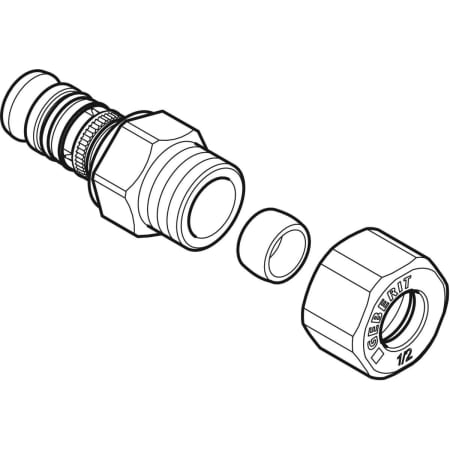 611.542.00.5 Переходник Geberit Mepla с соединением с цанговой муфтой Geberit  - Вид №1