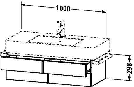 VE621405353 Vero Тумбочка подвесная Каштан темный, декор Duravit - Вид №1