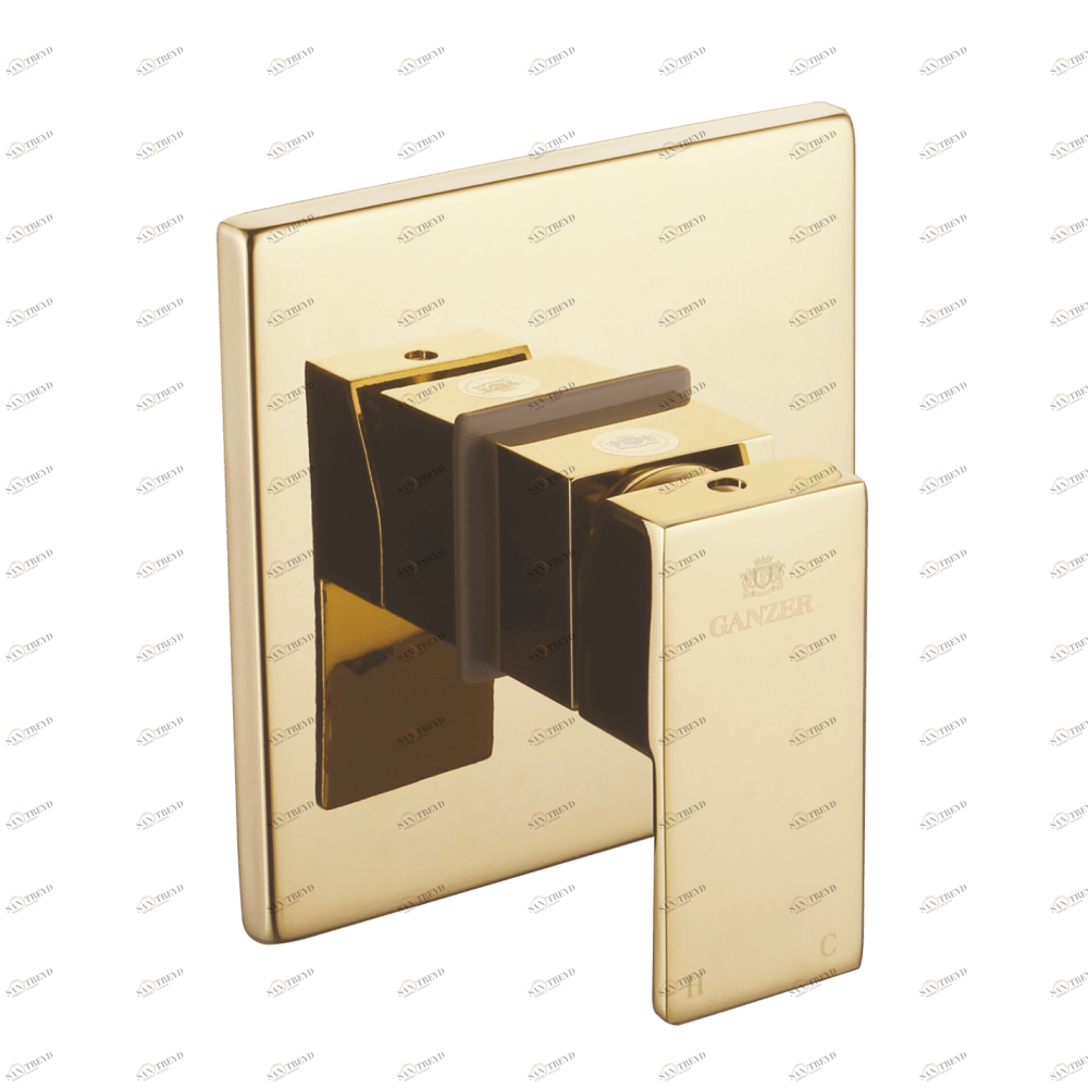 GZ 5103E Смеситель встраиваемый квадратный Ganzer Золото Ganzer Германия 13934