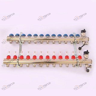 Коллектор 1'х3/4" ЕК 12 выходов EMMETI TOPWAY с расходомерами и вентилями 1298230