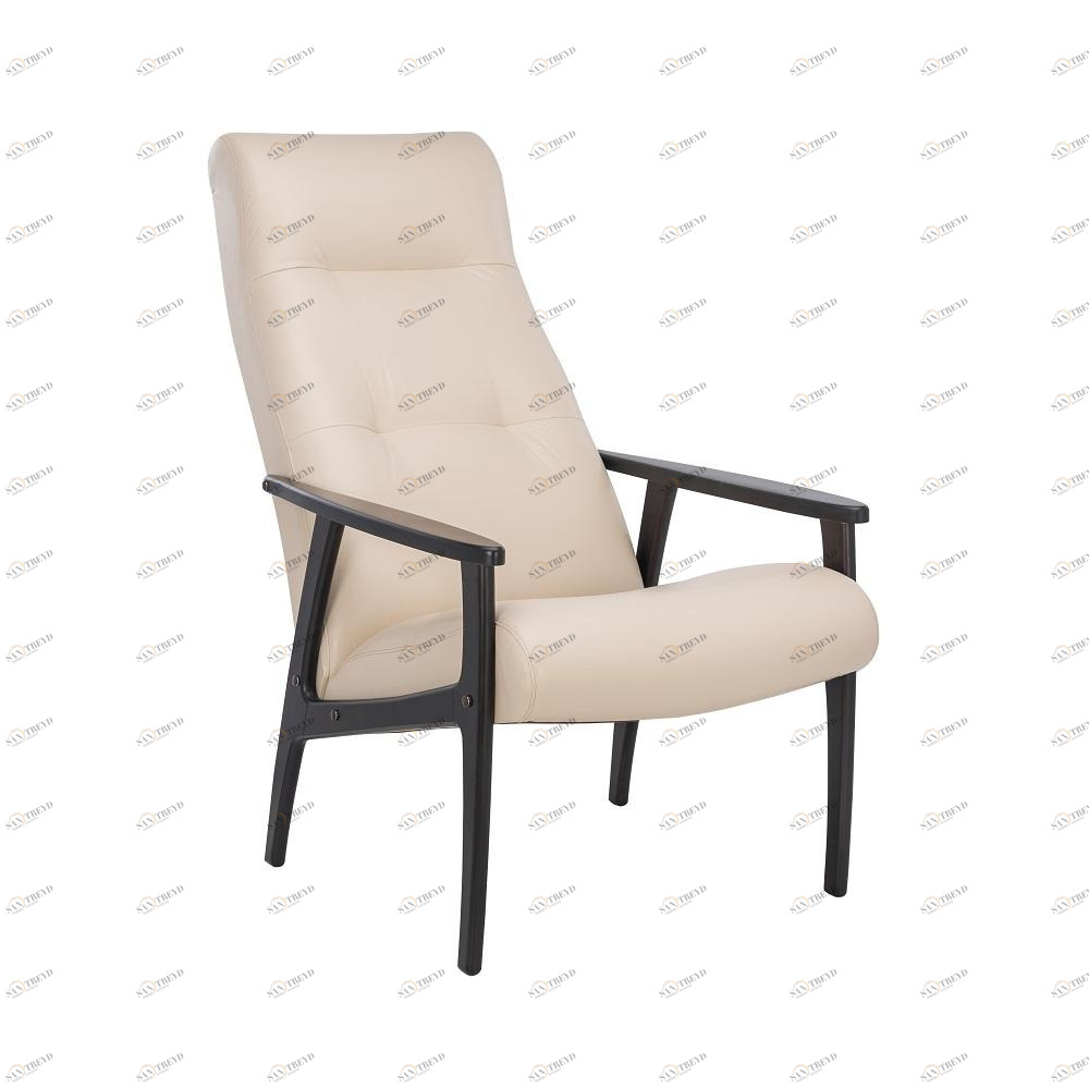 Кресло с деревянными подлокотниками венге Leset Remix Polaris Beige IMPEX ДИЗАЙНЕРСКИЕ 00-3967019 Бежевый;коричневый 