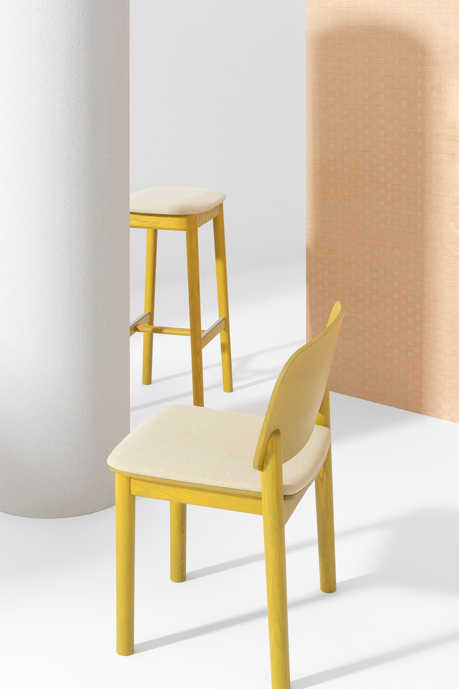 Штабелируемый стул из ясеня с мягким сиденьем Billiani ARCH-00120784 - Вид №3