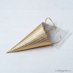 AA682.11 Полосатые рожоки, 12 Едениц Dekoraniaevents Bodas Золотой