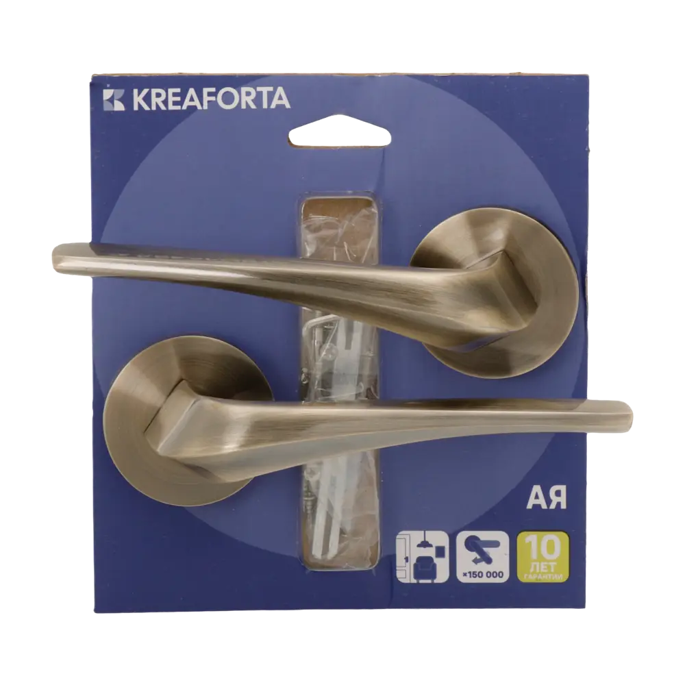 Дверная ручка на розетке KREAFORTA Бронза без запирания цвет бронза 89456843 STLM-2192992  - Вид №2