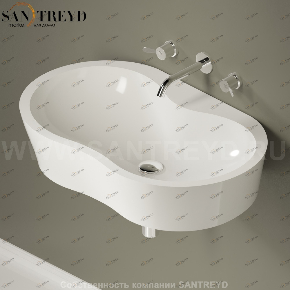 ACER0780M000ZZ Подвесная раковина настенная овальная Agape  белая 