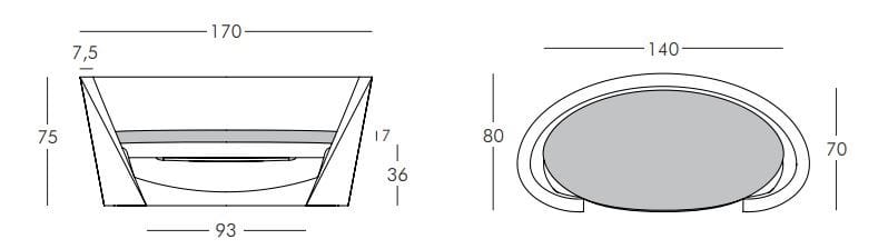 2-местный полиэтиленовый садовый диван SLIDE Rap ARCH-00074208 - Вид №16