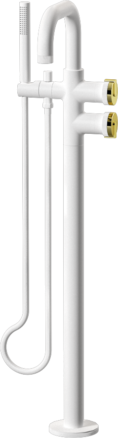 E-11557-R1PB-L1PB-WT Смеситель напольный отдельностоящий (внешняя часть) GRAFF MOD+