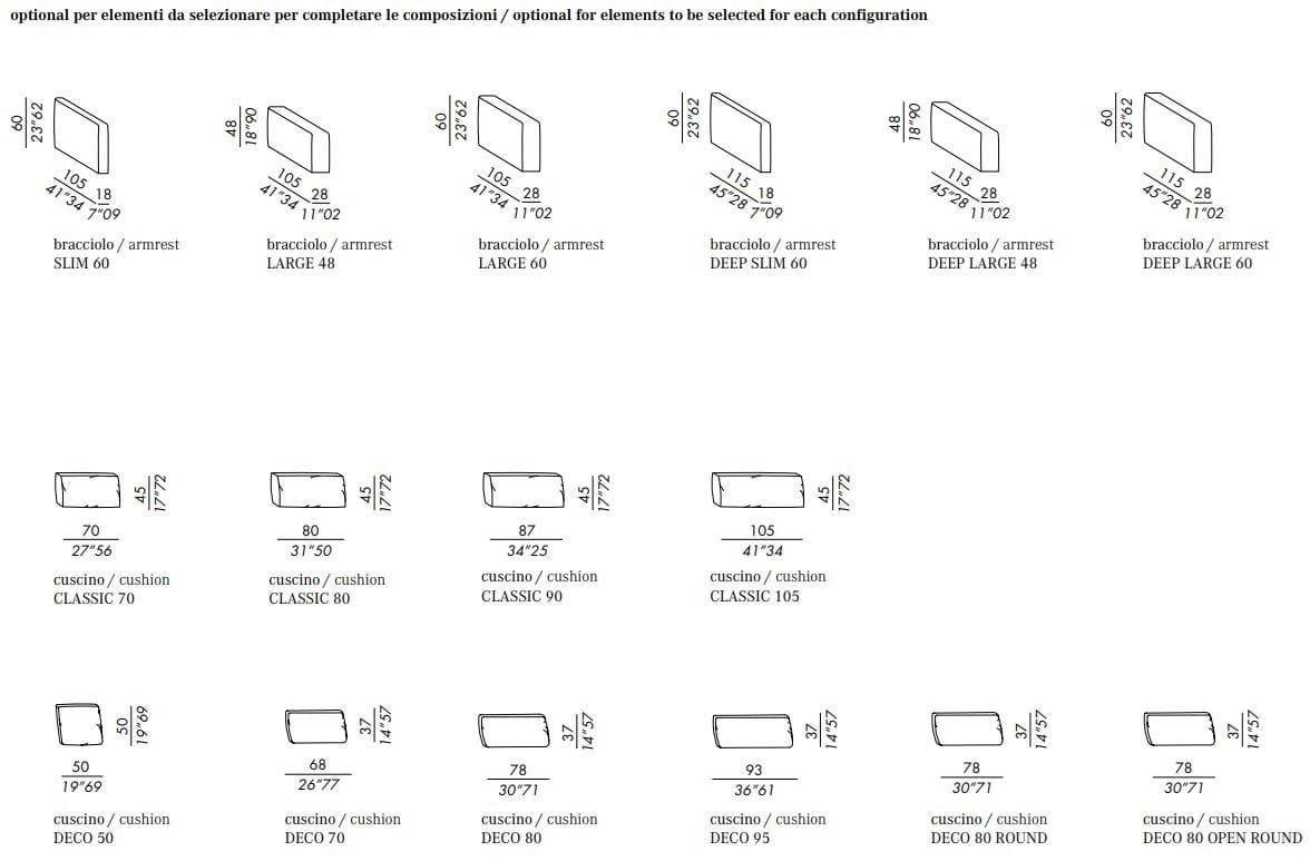 Съемный диван из ткани Meridiani Harold ARCH-00130925 - Вид №8