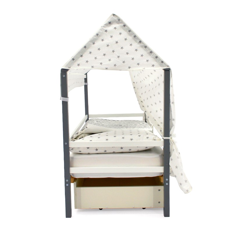 Крыша для кровати-домика текстильная Svogen звезды графит БЕЛЬМАРКО  00-3833096 Серый Santreyd  - Вид №4