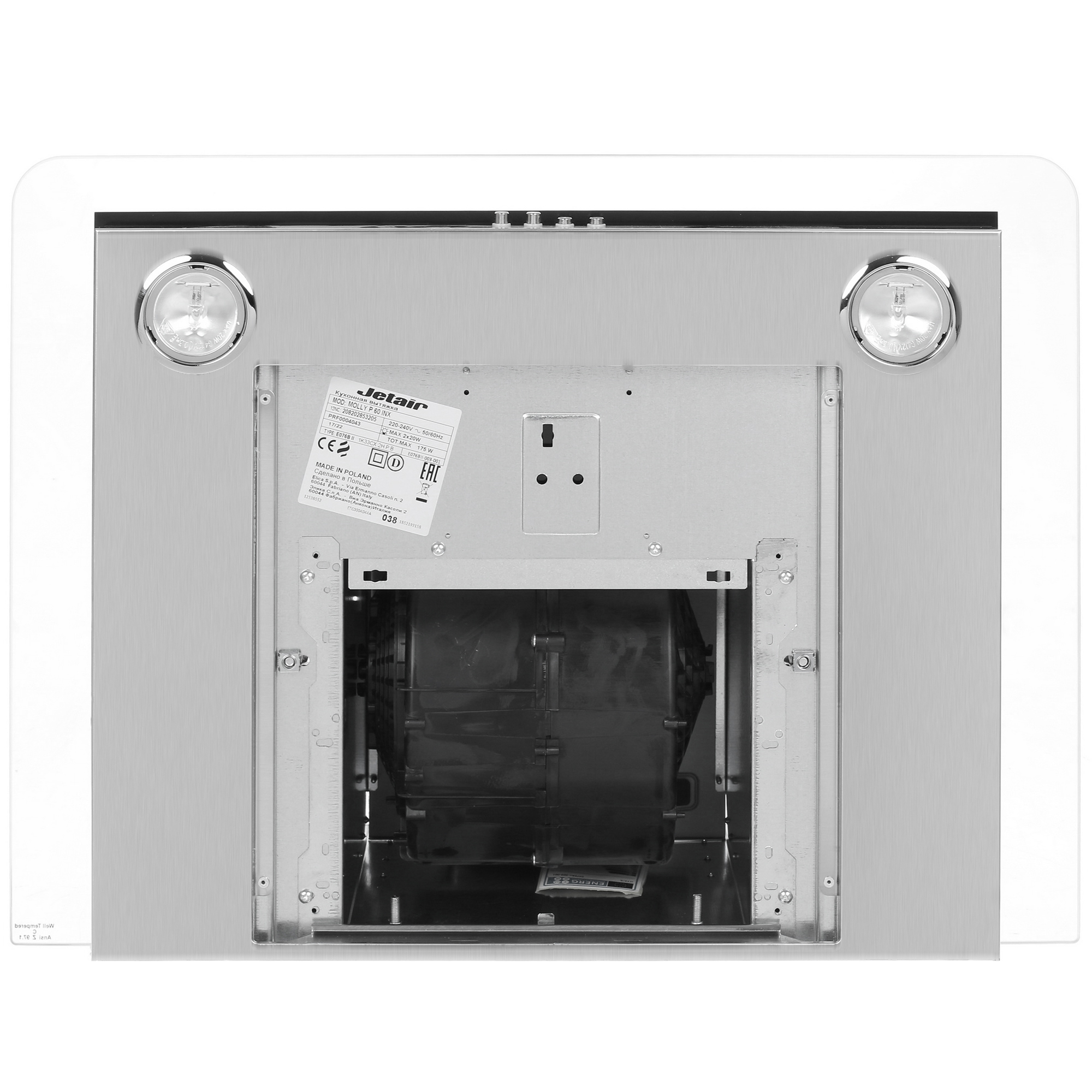 1106564 Вытяжка каминная Jetair MOLLY P 60 INX серебристый/прозрачный STDN-0069069 - Вид №6