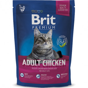 ПР0044739 Корм для кошек Premium Cat мясо курицы, куриная печень сух. 300г Brit