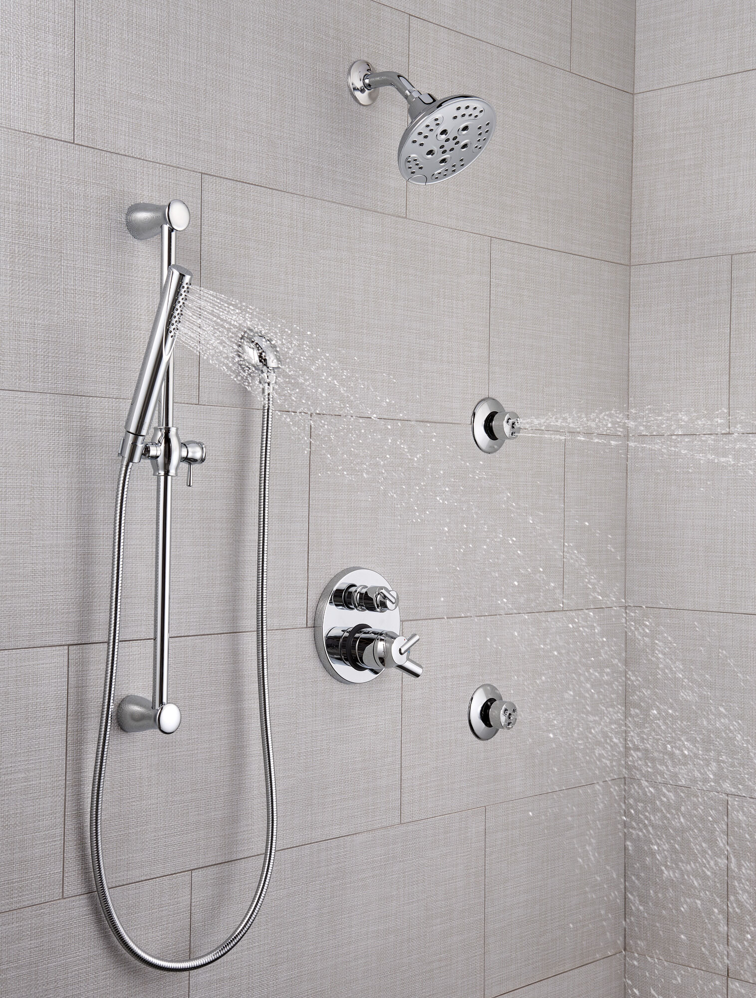 T27959 Трим клапана Contemporary Two Handle Monitor® серии 17 со встроенным переключателем на 6 положений Delta Faucet Delta Хром - Вид №2