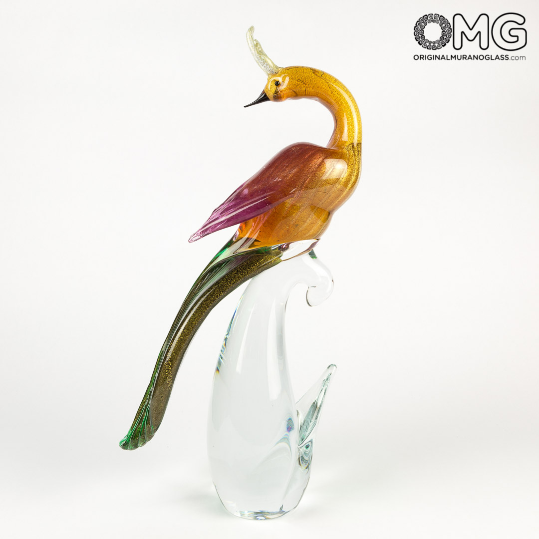 2901 ORIGINALMURANOGLASS Скульптура - Попугай корелла - Самочка - муранское стекло OMG 20 см  - Вид №1