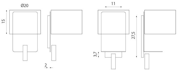 luxcambra Настенный светильник из металла и ткани с лампой для чтения sun-id-1374320 - Вид №5