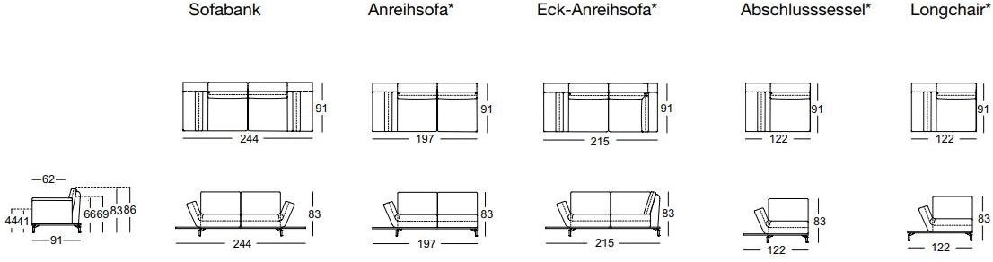 Rolf Benz Модульный диван из ткани sun-id-1489225 - Вид №6