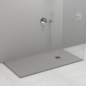 706159 Душевой поддон из минерального литья СЕРЫЙ МАТОВЫЙ в комплекте с сифоном, Kerasan DOCCIA Италия
