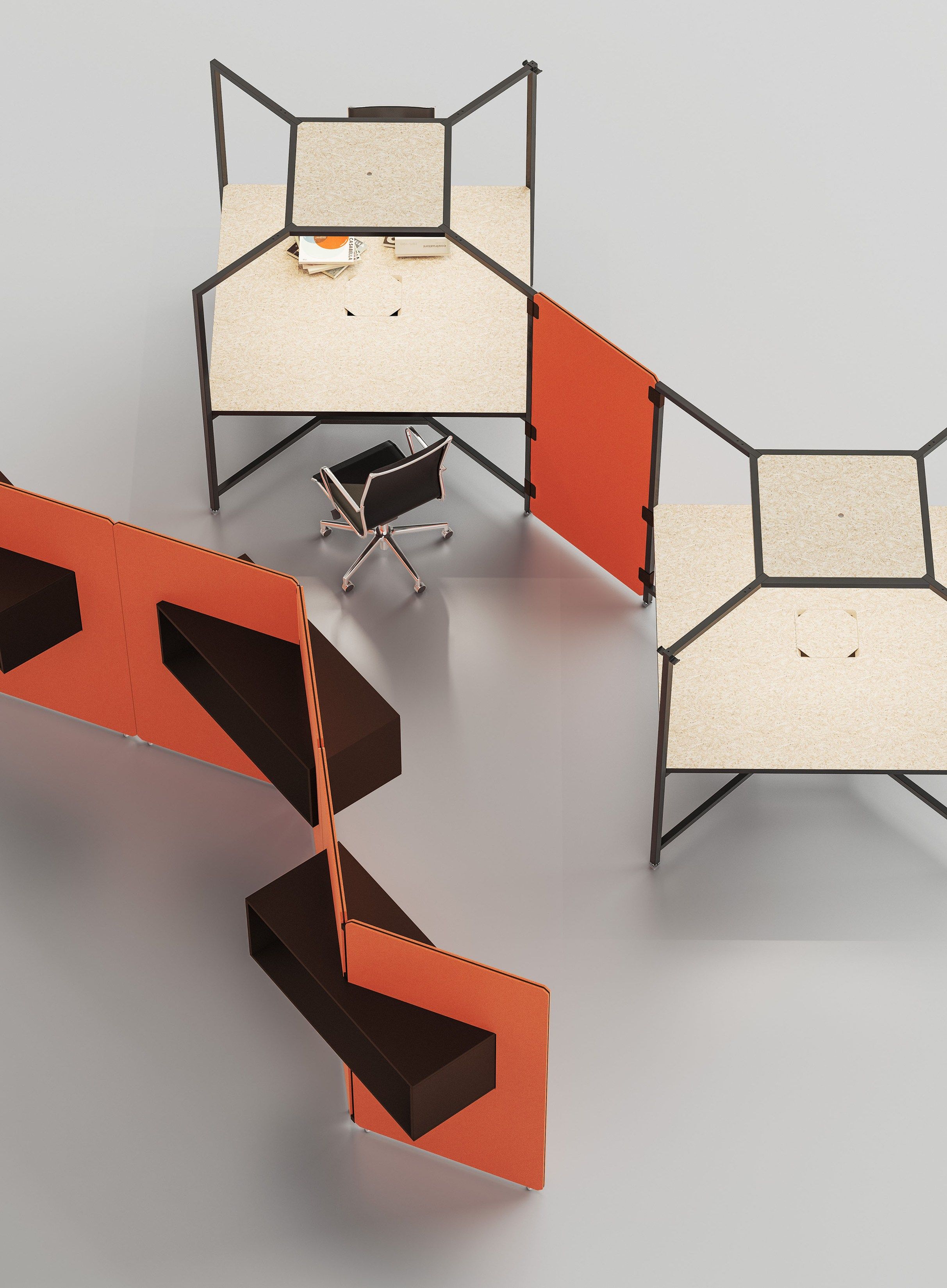 Модульная ткань отдельно стоящая звукопоглощающая офисная перегородка FANTONI ARCH-00148470 - Вид №3