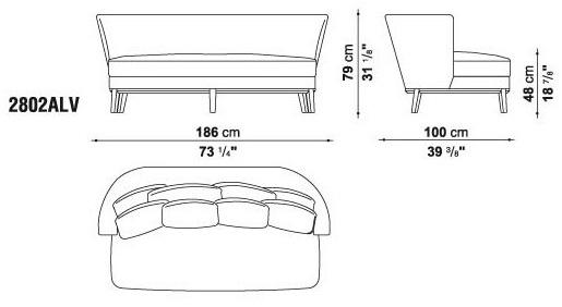 Maxalto 3-х местный тканевый диван Febo sun-id-1448458 - Вид №3