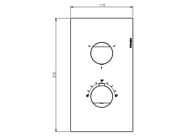 Термостатический смеситель для душа из нержавеющей стали с переключателем Rubinetterie Frattini Borgia ARCH-00023639 - Вид №3