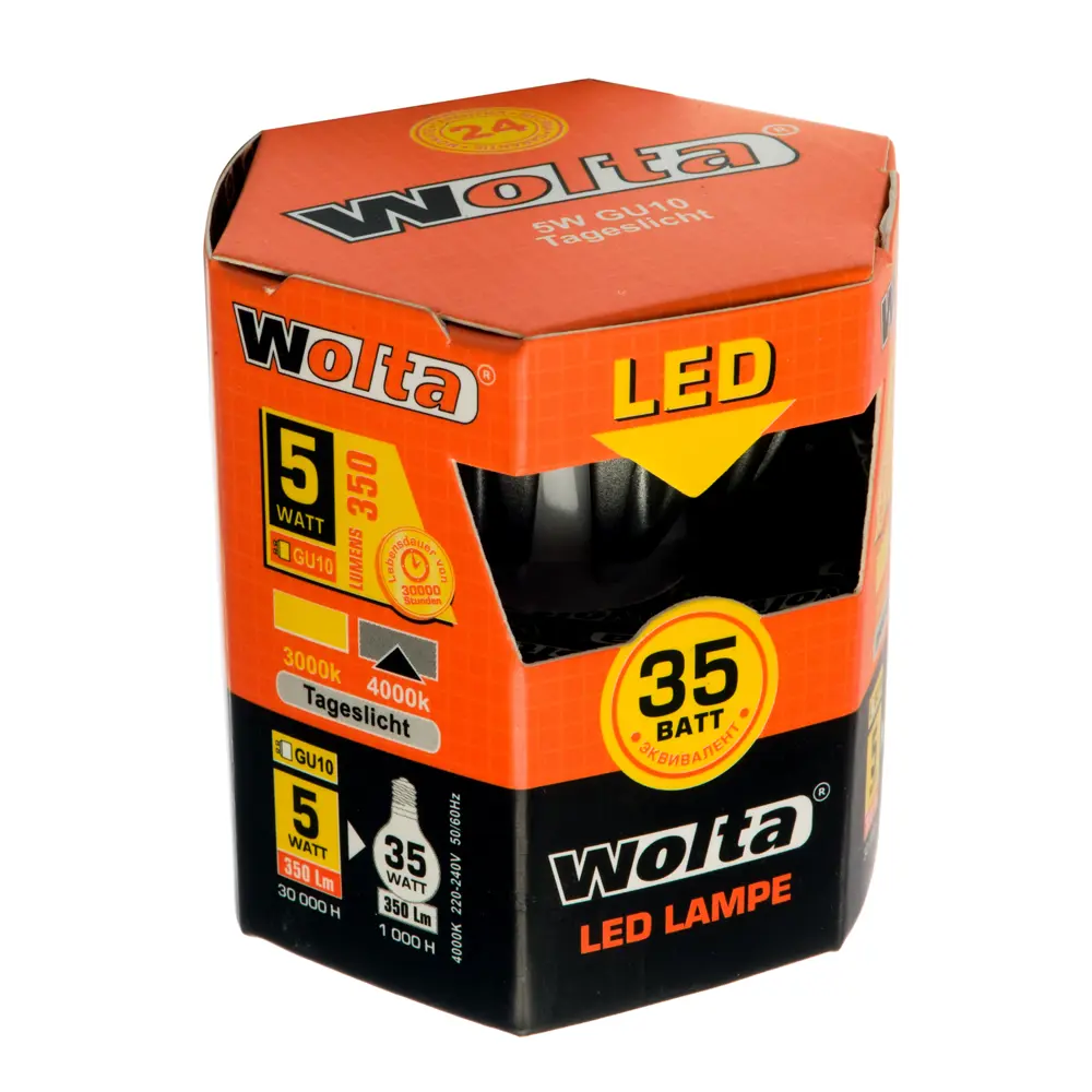 Лампа светодиодная Wolta GU10 5 Вт 350 Лм свет дневной STLM-2121863 - Вид №1