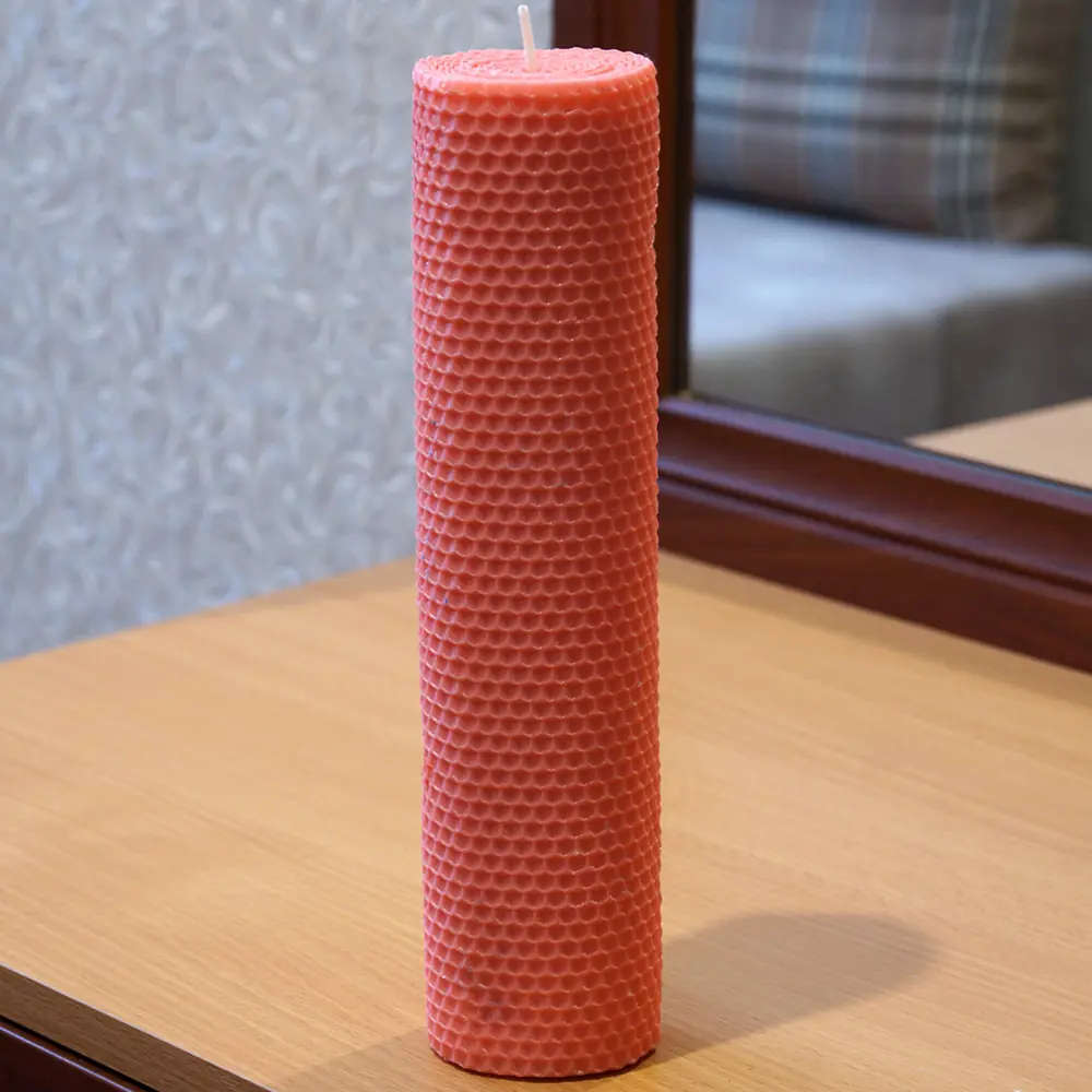 Свеча вощинная цилиндр розовая 6x26 см EVIS STLM-2085041 - Вид №3