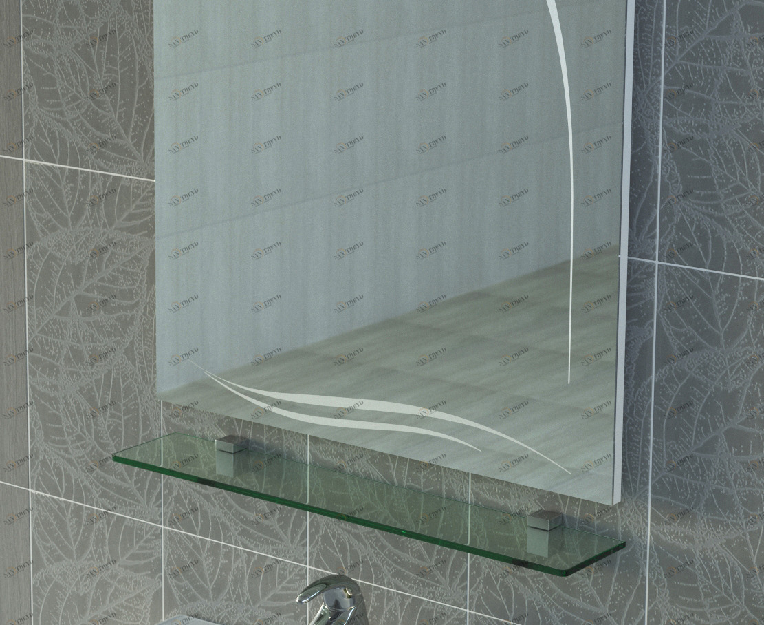 Стеклянная полка 700700⨉120⨉8 мм хром Santreyd VIGO sun-id-665300