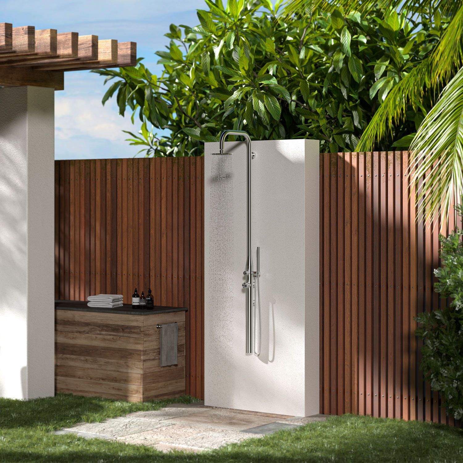 Настенный душ из нержавеющей стали с ручным душем SINED PULA ARCH-00095260 - Вид №2