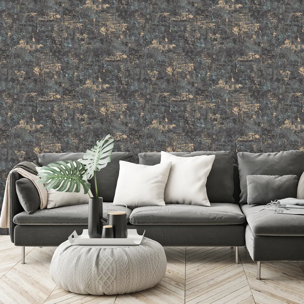 Обои флизелиновые Ateliero Capri черные 1.06 м 989629 STLM-2053451 - Вид №2