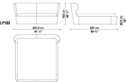 B&B Italia Двуспальная кровать из ткани с мягким изголовьем Papilio sun-id-1374177 - Вид №7