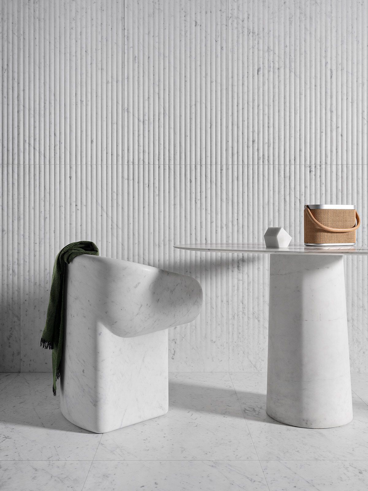 Мраморный поворотный стул с подлокотниками LUCE DI CARRARA Козимо ARCH-00110704 - Вид №5