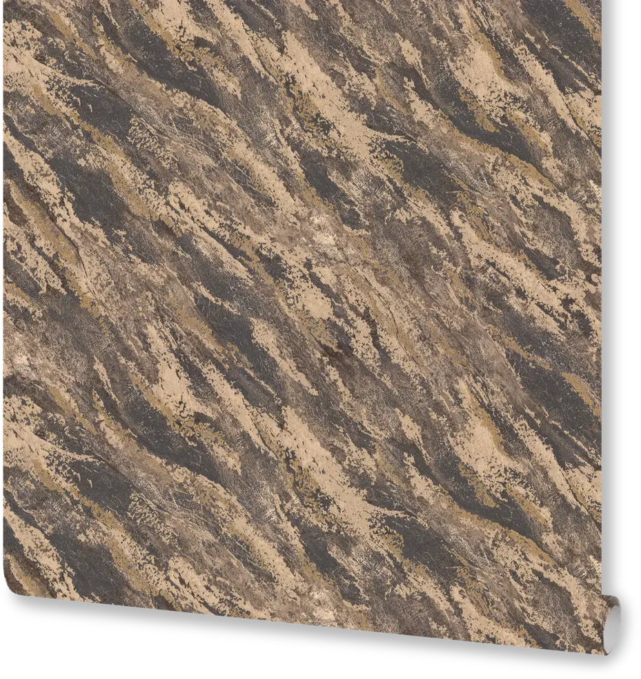 Флизелиновые обои DIAMOND Elbrus с тиснением - коричневые с золотым отливом 89361748