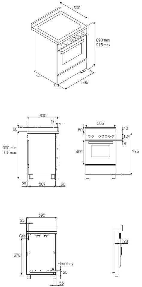 Bertazzoni Профессиональная отдельно стоящая кухня Professional Pro60 4 mfe s - Вид №7