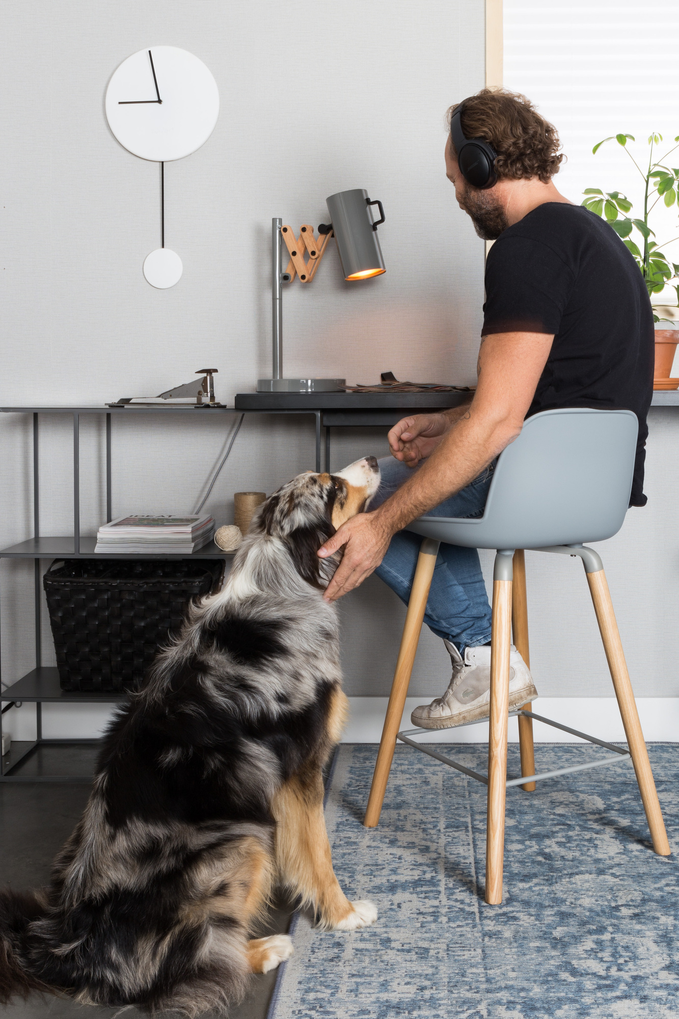 Табурет высокий Albert Kuip светло-серый Zuiver 1500053 - Вид №1