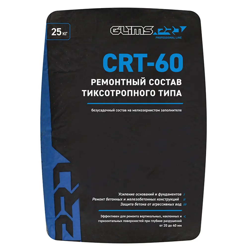 Ремонтный состав Glims Glimspro CRT-60 для бетонных конструкций 25 кг 82329114 STLM-0024672