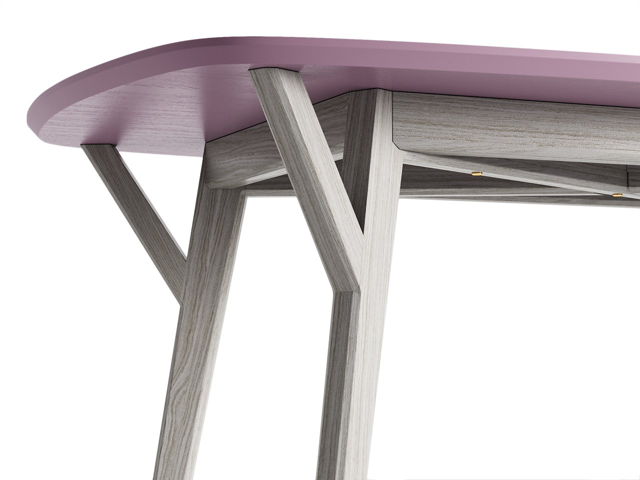 Обеденный стол прямоугольный с кантом беленый дуб, лаванда Proso THE IDEA  210035 Беленый дуб;бежевый  - Вид №2