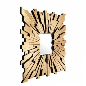 Зеркало с фацетом золотое квадратное в стеклянной раме Moonriver от Eichholtz EICHHOLTZ ДИЗАЙНЕРСКИЕ, EICHHOLTZ 062528 Латунь