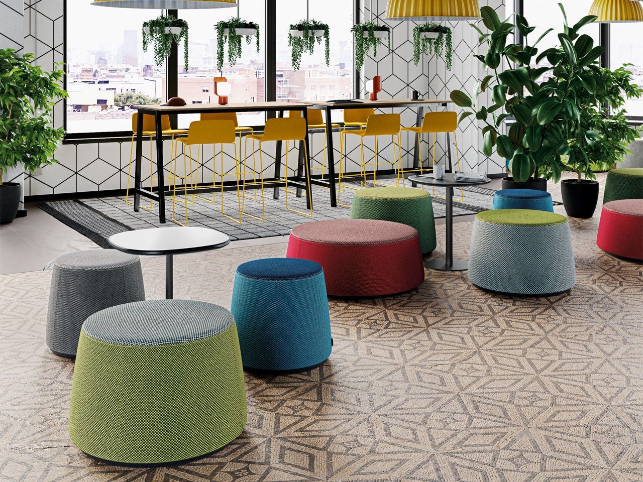 Круглый пуф из ткани FREZZA C1. 8 ARCH-00133500 - Вид №2