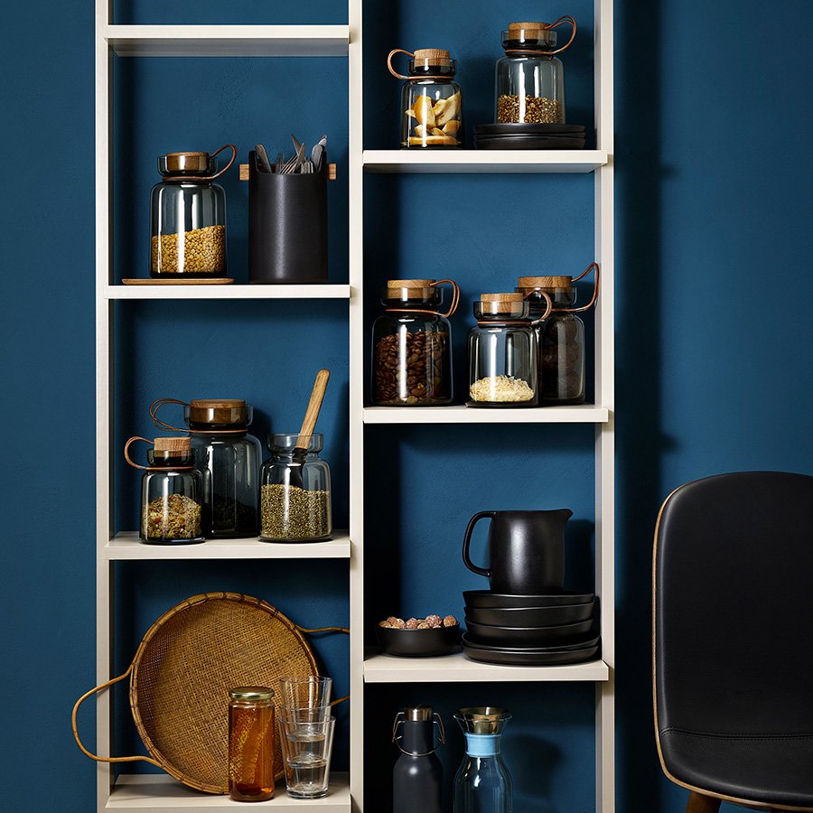 Банка с дубовой крышкой 700 мл серая Silhouette EVA SOLO  00-3872312 Бежевый;серый  - Вид №1