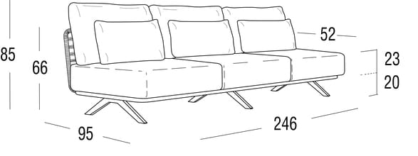 3 местный полиэстер веревка плетеный диван Roberti Armàn ARCH-00130320 - Вид №7