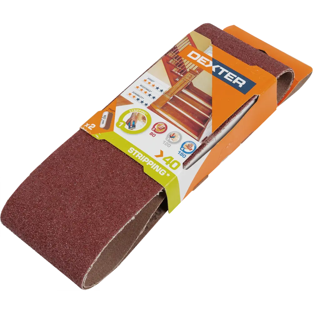 82307185 Лента шлифовальная Dexter P40 457x75 мм, 2 шт. STLM-0024316  - Вид №2