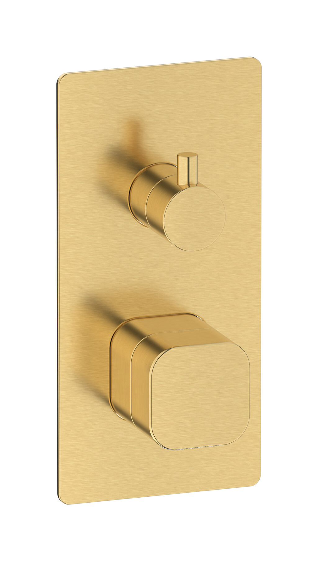 Прогрессивный настенный смеситель для душа на 2 потребителя. WE ARE IB eo310os_1 Brushed Gold Elio