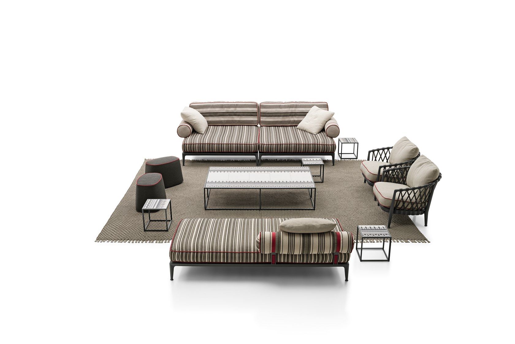 3-местный тканевый садовый диван B&B Italia Outdoor смородина ARCH-00078110 - Вид №2